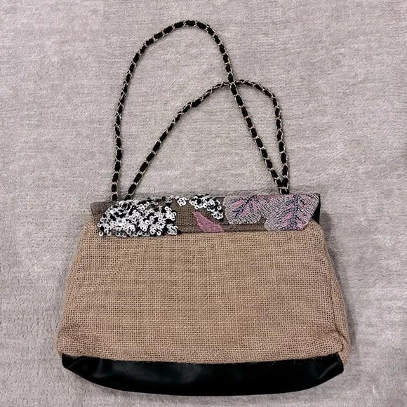 Tote Bag for Women, Beach Bag, Handmade Sequin Embroidery Straw Bag Bohemian - Picture 2 of 4